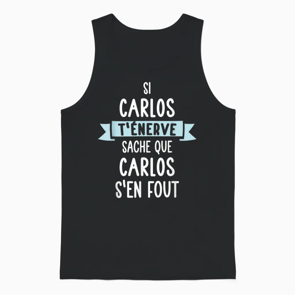 Gift Man Humor Name Personalized Carlos T-Shirt, Black, S Unisex Tank Top in Black