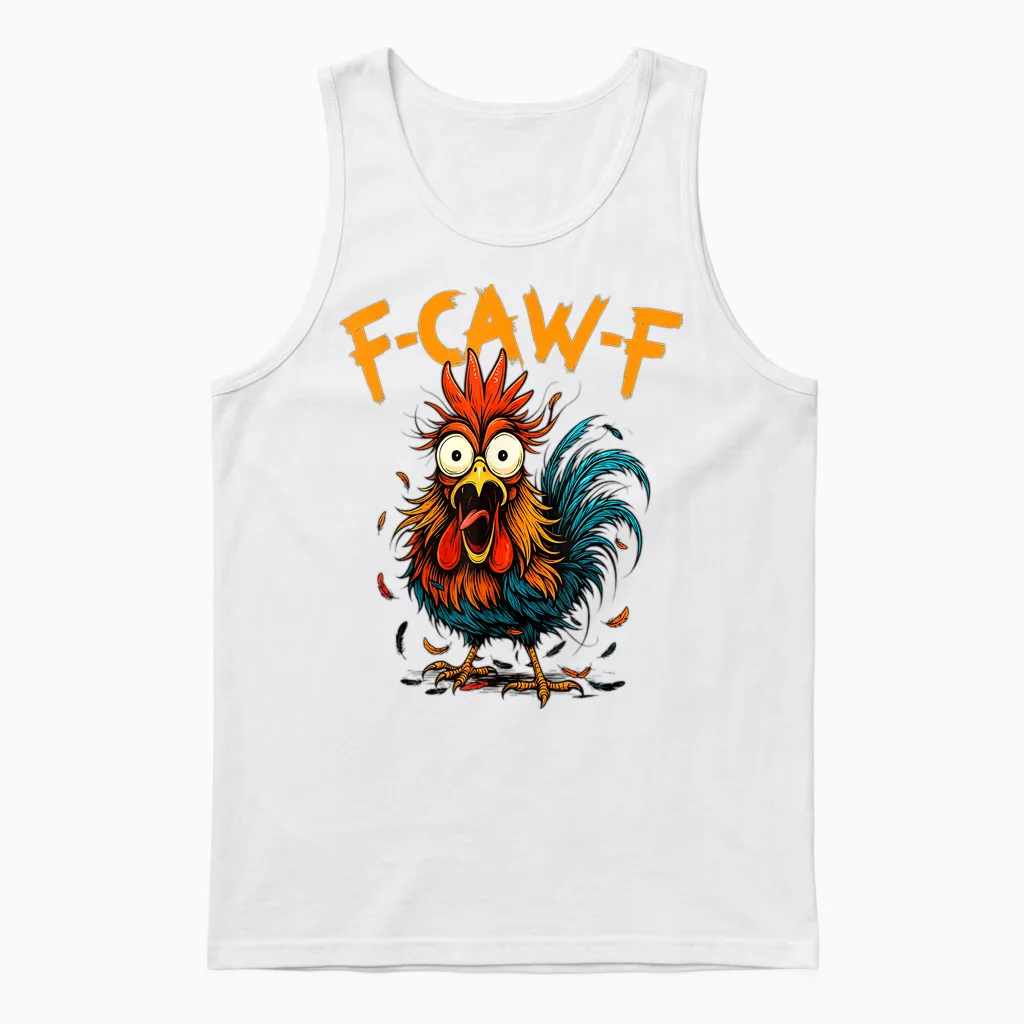 F-Caw-F Funny Gifts Idea for Work F Caw F Funny Office Coffe Unisex Tank Top in White