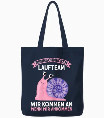 Women's Racing Snails Running Team Jogging Running Sports Runner Snail T-Shirt, Black, S Tote Bags - Navy