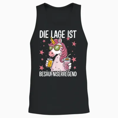 Die Lage Ist Besäufniserregend Funny Saying Party Outfit T-Shirt, Black Unisex Tank Top - Black