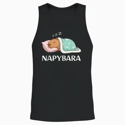 Napybara Pyjama Amusant Et Mignon Capybara Pour Dormir Unisex Tank Top - Black