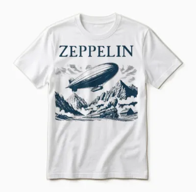 Zeppelin Airship Journey - Zeppelin Flying Unisex T-Shirt - White