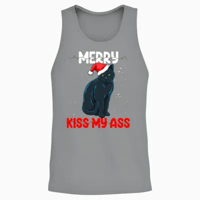 Merry Kiss My Ass Unisex Tank Top - Sport Grey
