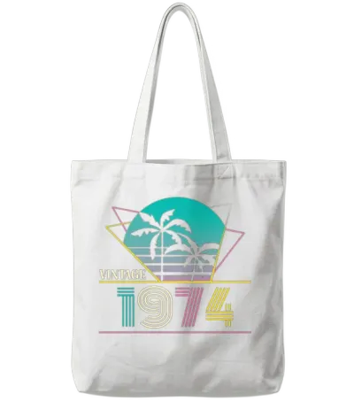 Funny Birthday Born in 1974 Limited Edition Tote Bags - White