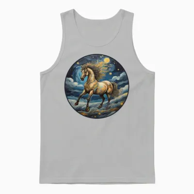 Running Horse Unisex Tank Top - Ash