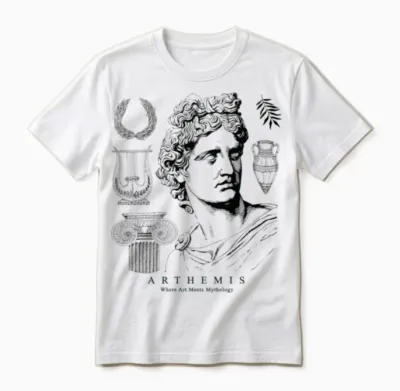 Greek Gods Aesthetic Art Unisex T-Shirt - White