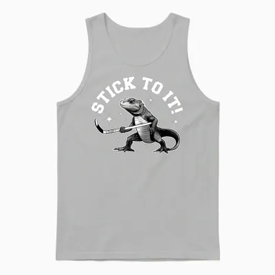 Stick to It Funny Hockey Unisex Tank Top - Ash