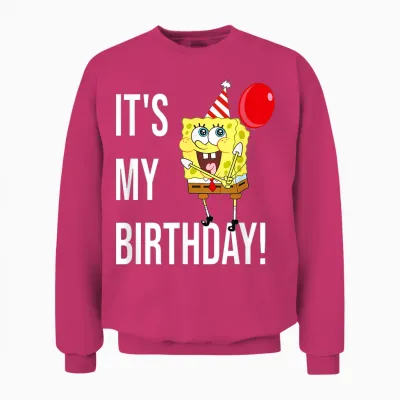 Mademark X Spongebob Squarepants - Spongebob - It's My Birthday! Unisex Sweatshirt - Heliconia