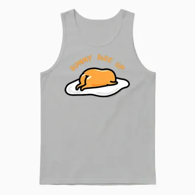 Gudetama the Lazy Egg Sunny Side Up Unisex Tank Top - Ash