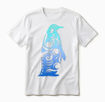 Penguin Maori Style Tribal Tattoo Gift Idea Unisex T-Shirt - White