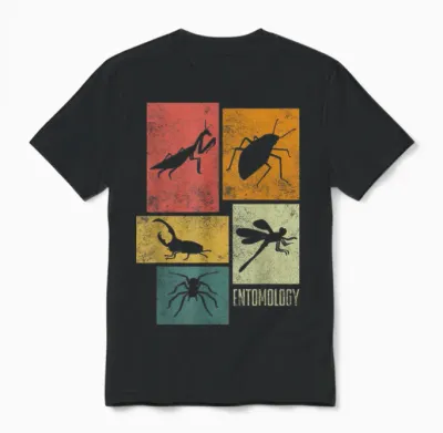 Entomologie Entomologe Insekten Silhouetten Unisex T-Shirt - Black
