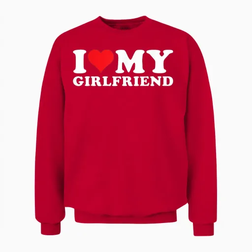 I Love My Beautiful Girlfriend I Heart My Beautiful Gf Unisex Sweatshirt - Red