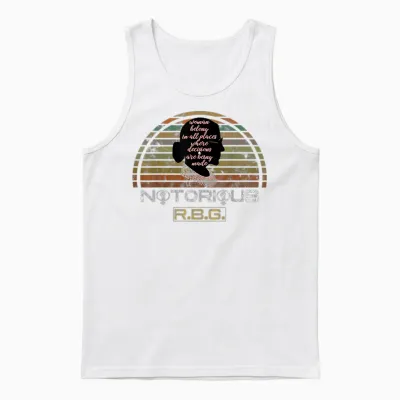 T-Shirt Ruth Bader Gingsbur Rbg Pour Femme « Belong in All Places » Unisex Tank Top - White