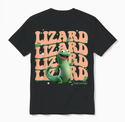 Disney Pixar Hoppers Cute Tom Lizard Groovy Unisex T-Shirt - Black