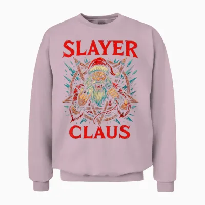 Slayer Claus Blegh Santa Metal Unisex Sweatshirt - Light Pink