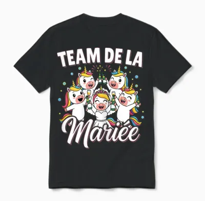 Team De La Bride - Evjf Women's Unicorn Bride to Be Unisex T-Shirt - Black