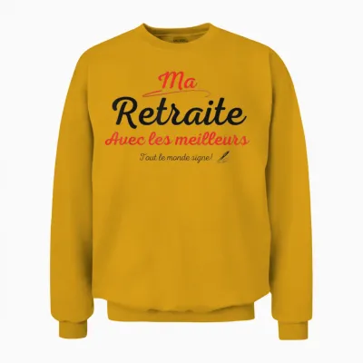 Signing Retirement Gift Retirement Signature T-Shirt, White Unisex Sweatshirt - Gold