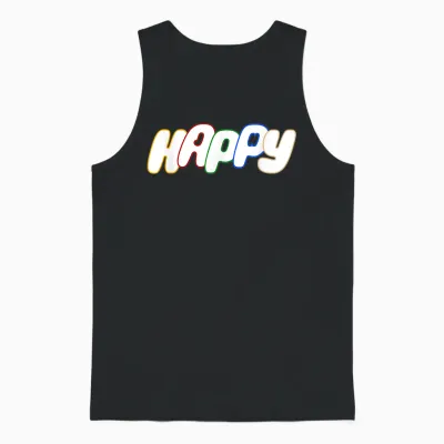 Super Tuna Jin Happy Wootteo Cute K-Pop Unisex Tank Top - Black
