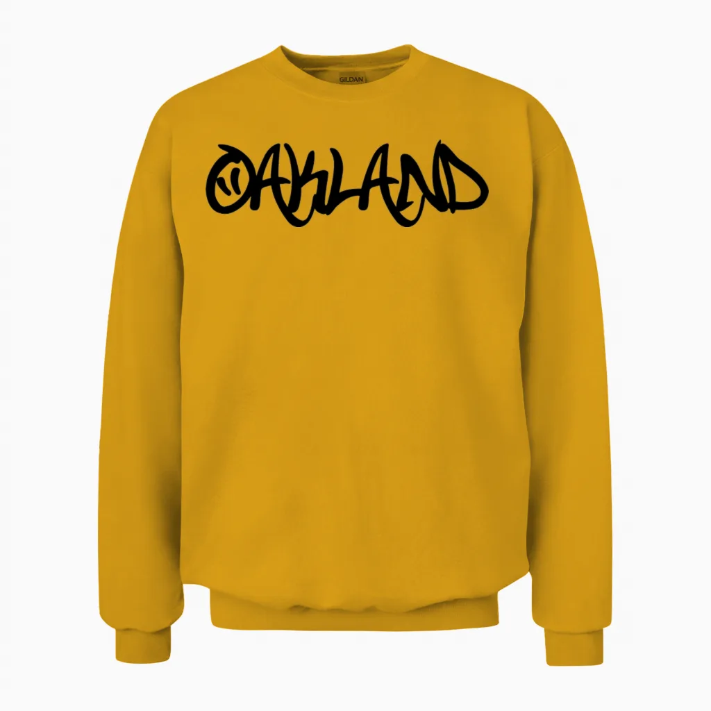 Oakland Graffiti Unisex Sweatshirt in Gold