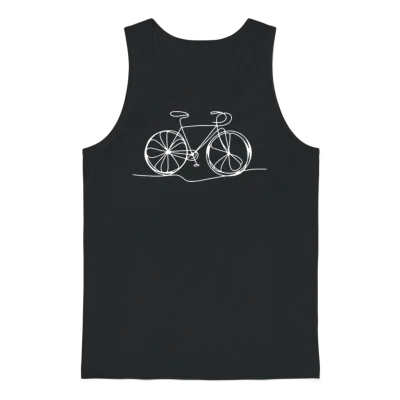 Bicycle Bike Cycle - One Line Art - Cyclist Biking Unisex Tank Top - Black