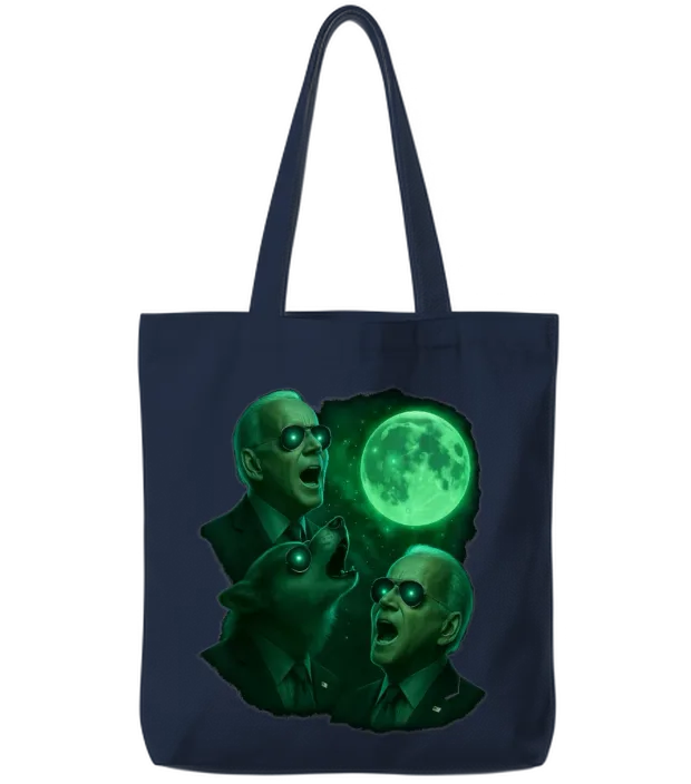 Dark Brandons Howling at the Moon Tote Bags - Navy