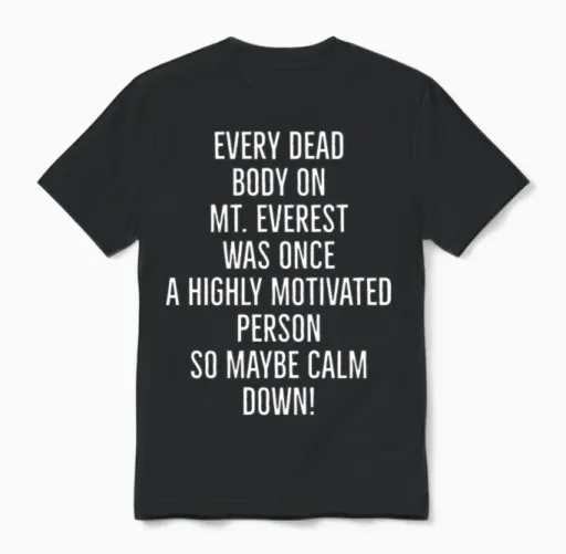 Funny Motivational Speech Unisex T-Shirt in Black