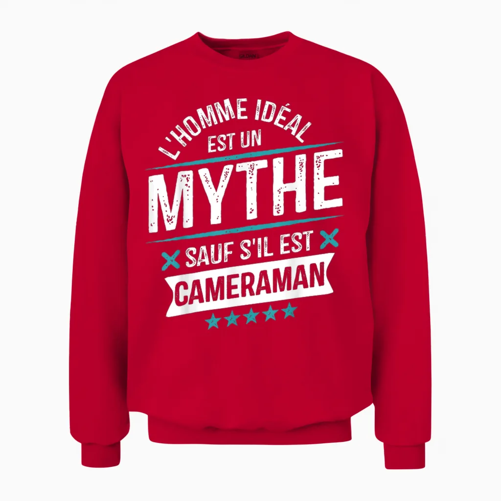 Cameraman Gift Departure Work Funny Unisex Sweatshirt in Red