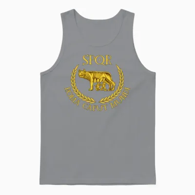 Spqr Roma Caput Mundi Capitoline Wolf Unisex Tank Top - Sport Grey