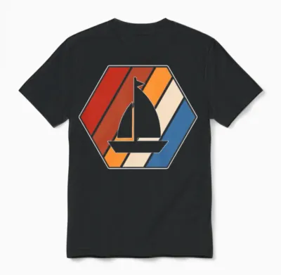 Sailing Retro Unisex T-Shirt - Black