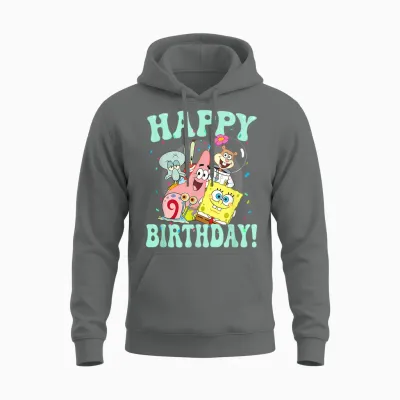 Spongebob Squarepants Happy Birthday Sandy Patrick Squidward Unisex Hoodie - Graphite Heather
