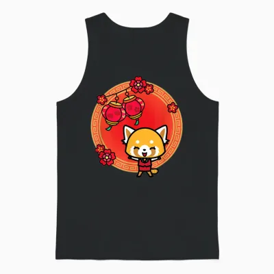 Aggretsuko Lunar New Year Unisex Tank Top - Black