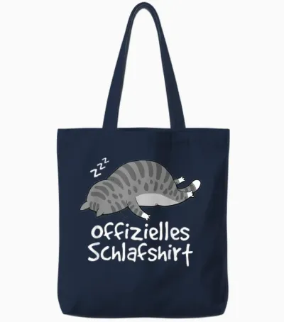Offizielles Schlafshirt Katze Pyjama Lustig Cat Mom Geschenk Tote Bags - Navy