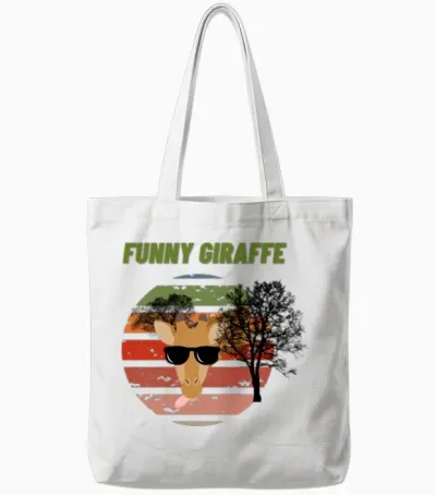 Funny Giraffe Tote Bags - White