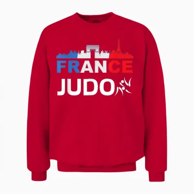 France Flag Judo Gift Jersey Judo France T-Shirt, Black, S Unisex Sweatshirt - Red
