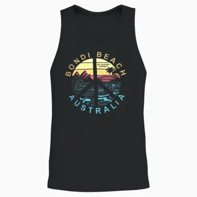 Bondi Beach Australia Unisex Tank Top - Black