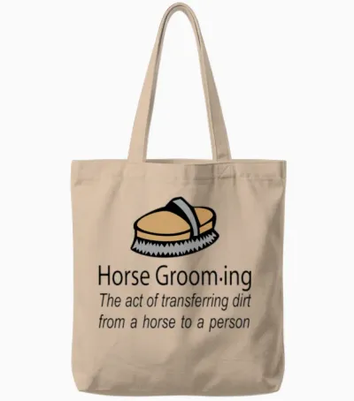 Horse Grooming Tote Bags - Natural