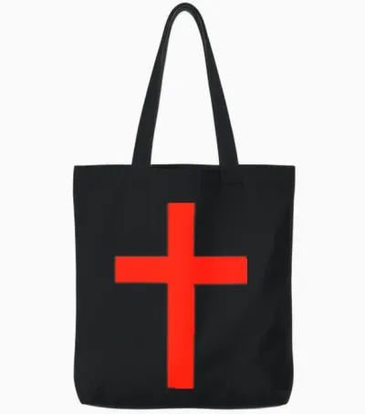 Angel's Red Cross Tote Bags - Black