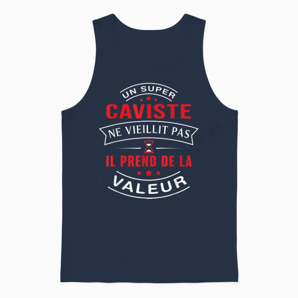 A Super Wine Store Does Not Age Gift Wine Store T-Shirt, Black, S Unisex Tank Top in Navy