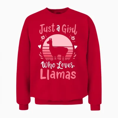 Llamas Llama Lover Retro Unisex Sweatshirt - Red