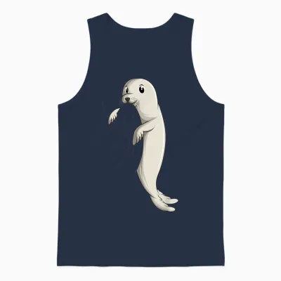 Seal Sea Lion Seal Kids Girls Boys Unisex Tank Top - Navy