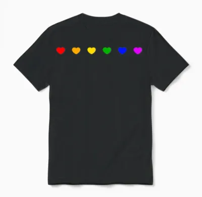 Winzige Herzen Regenbogen Flagge Subtile Pride Monat Lgbt Homosexuell Rechte Unisex T-Shirt - Black