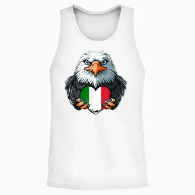 Drapeau Italien Aigle Fierté Italienne Racines Italiennes Drapeau Italie Unisex Tank Top - White