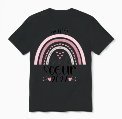 Child Soon Big Sister 2027 Future Big Sister Unisex T-Shirt - Black