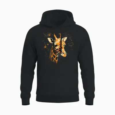 Giraffe, Tierporträt, Nature Splash, Kunstwerk Savanne Unisex Hoodie - Black