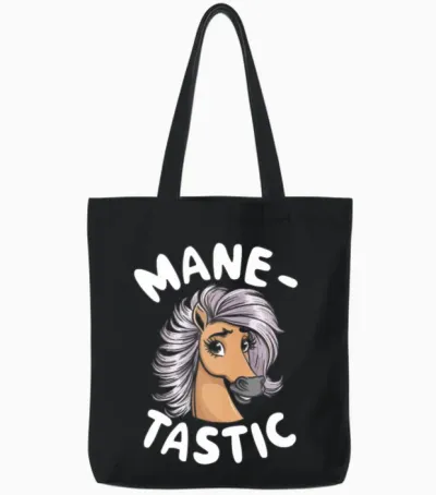 Horses and Humor for Every Horse Lover And Tote Bags - Black