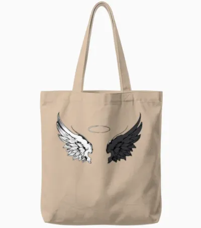 Ange Ou Demon Wings Tote Bags - Natural
