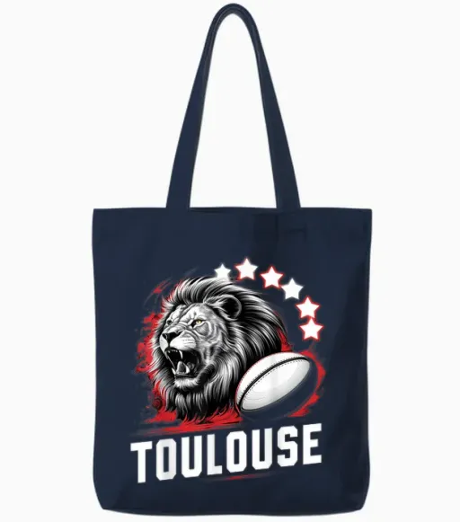 Toulouse Six Stars Supporter Toulouse Gift Humour Tote Bags in Navy
