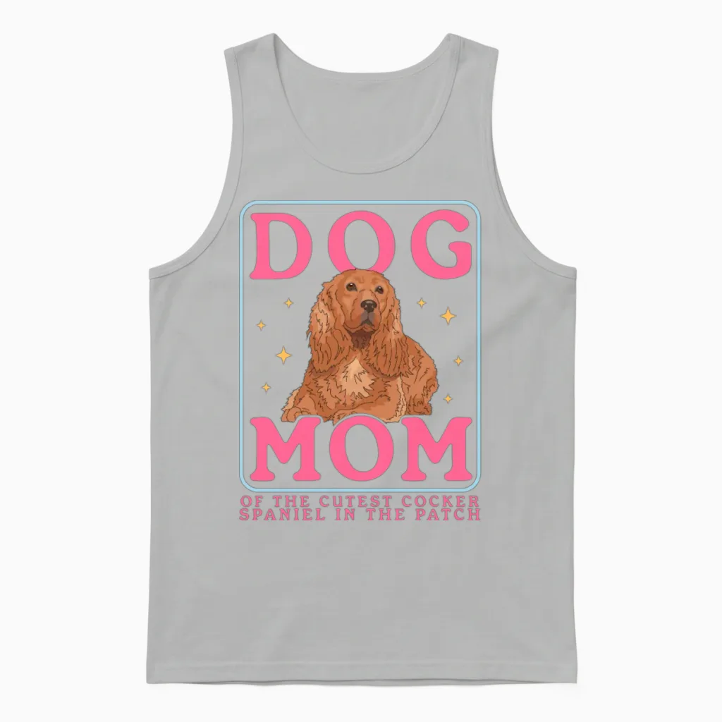 Cocker Spaniel Dog Mom Dog Owner Unisex Tank Top in Ash