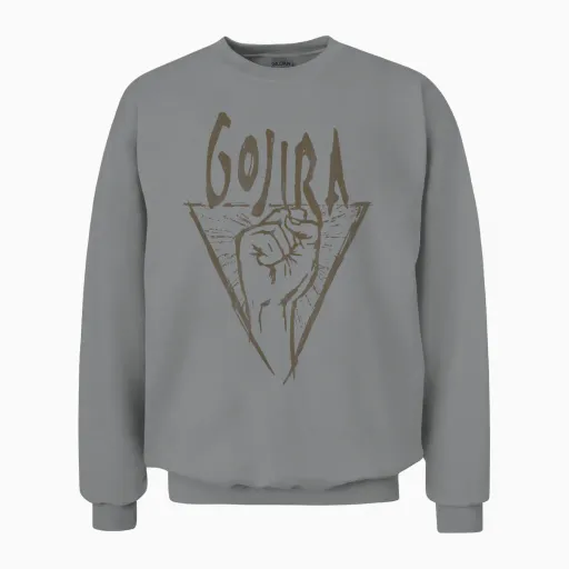Gojira Power Glove T-Shirt, Black, S Unisex Sweatshirt in Sport Grey