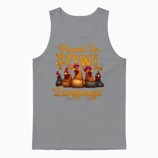 Fluent in Fowl Language –funny Chicken Lover Unisex Tank Top in Sport Grey